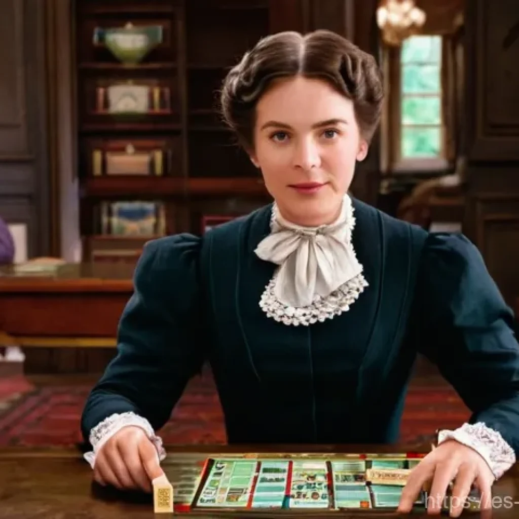 보드게임 비하인드 스토리 - **Prompt:** "A historically accurate depiction of Elizabeth Magie, a dignified woman in early 20th-c...