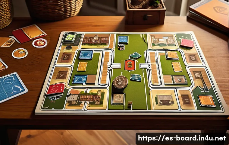 보드게임 클루 원작 - A detailed illustration of a classic Clue game setup on a wooden table in a cozy living room with wa...