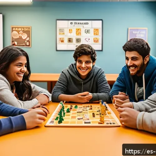 보드게임 동호회 운영법 - A cozy board game club scene in a bright, welcoming community center room with diverse players aged ...